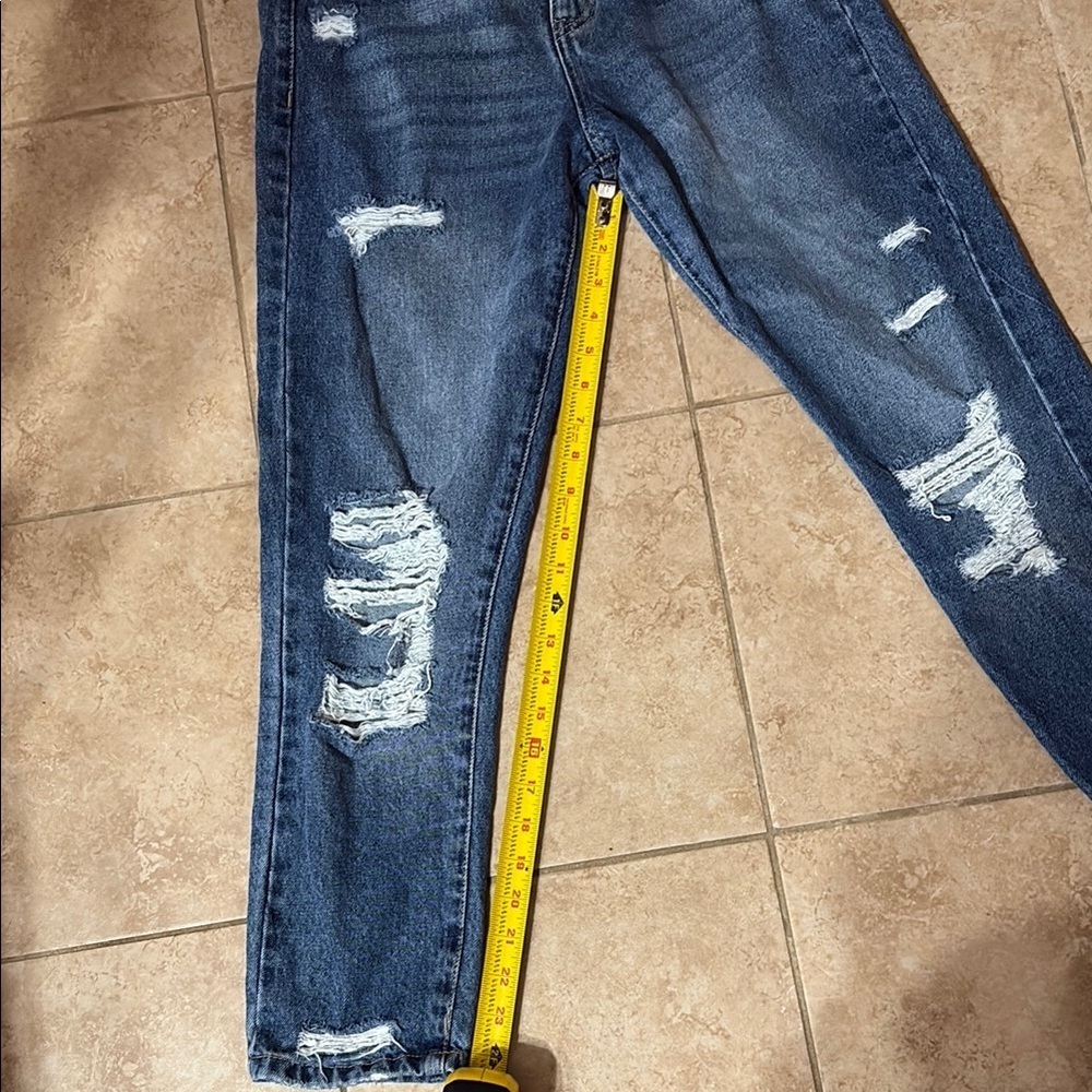 KanCan Blue Boyfriend Jeans Distressed High Waist - Picture 8 of 11